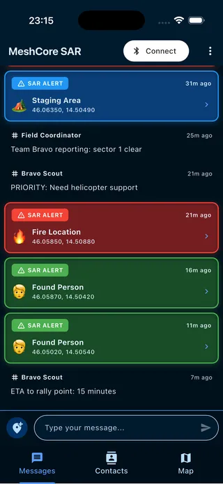 Messages view